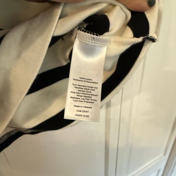 Talbots boatneck striped button shoulder top size small - Picture 5 of 9